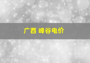 广西 峰谷电价